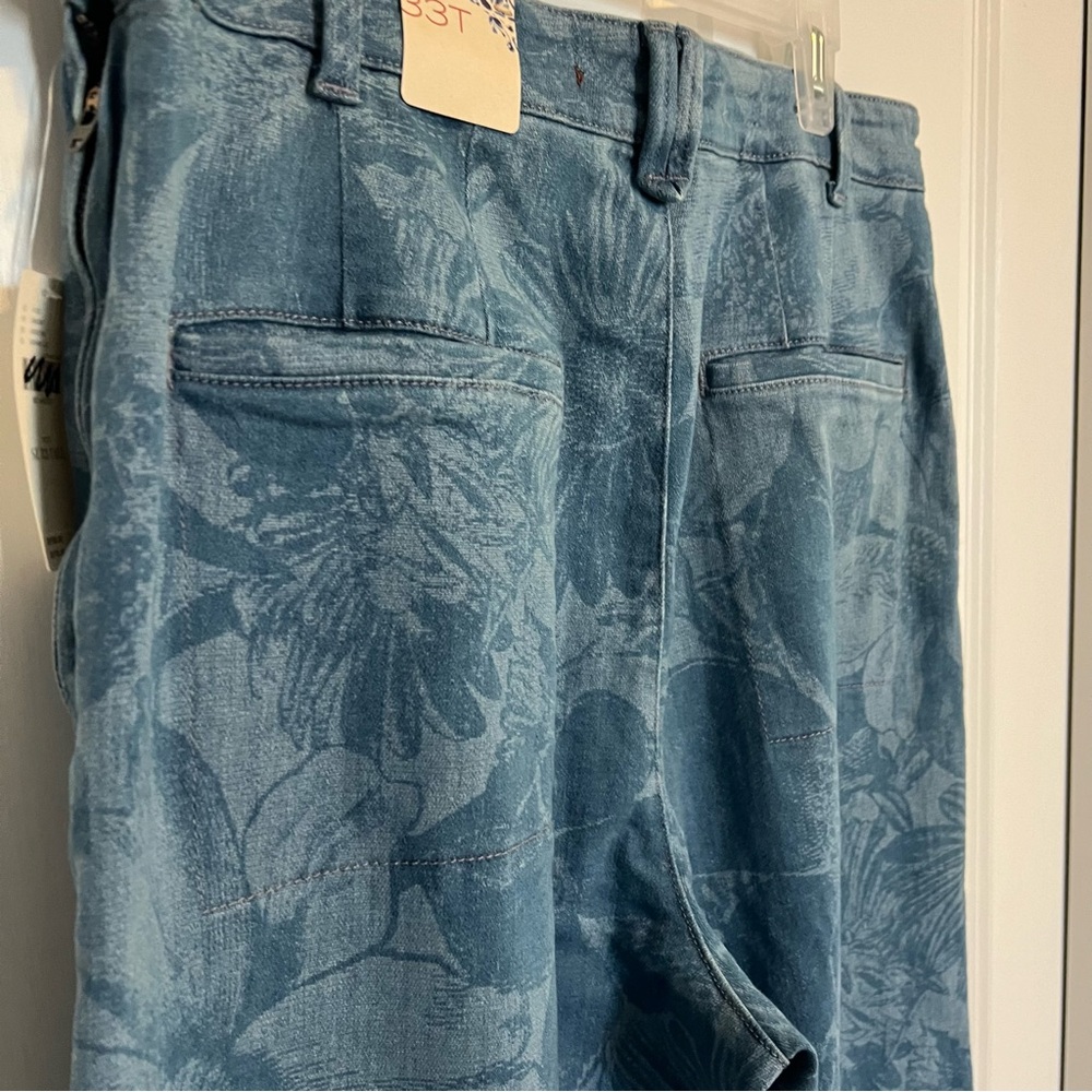 NWT Anthropologie Pilcro The Skipper High Rise Wide Leg Cropped Floral  Size 33T - Picture 5 of 13